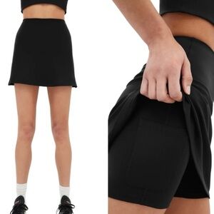 Girlfriend Collective Black Sport Skort High-Rise Built in Compression Sz‎ S
